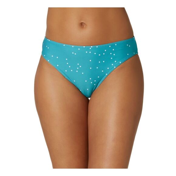 O'NEILL Women's Aqua Polka Dot Stretch Mid-Rise Sandys Bikini Bottom S New - Picture 1 of 5